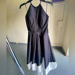 Formal Maxi Black & White Silk Dress